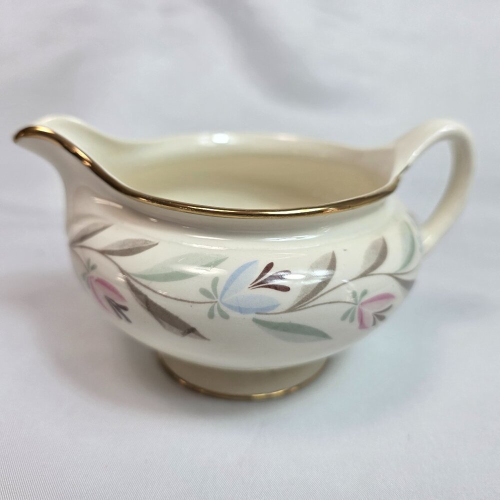 Homer Laughlin Nantucket Creamer White with Pink & Blue Flowers